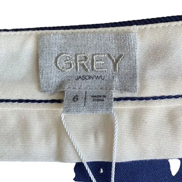 Jason Wu Grey Navy Cropped Ankle Dress Pants 6 NWT - Picture 6 of 8